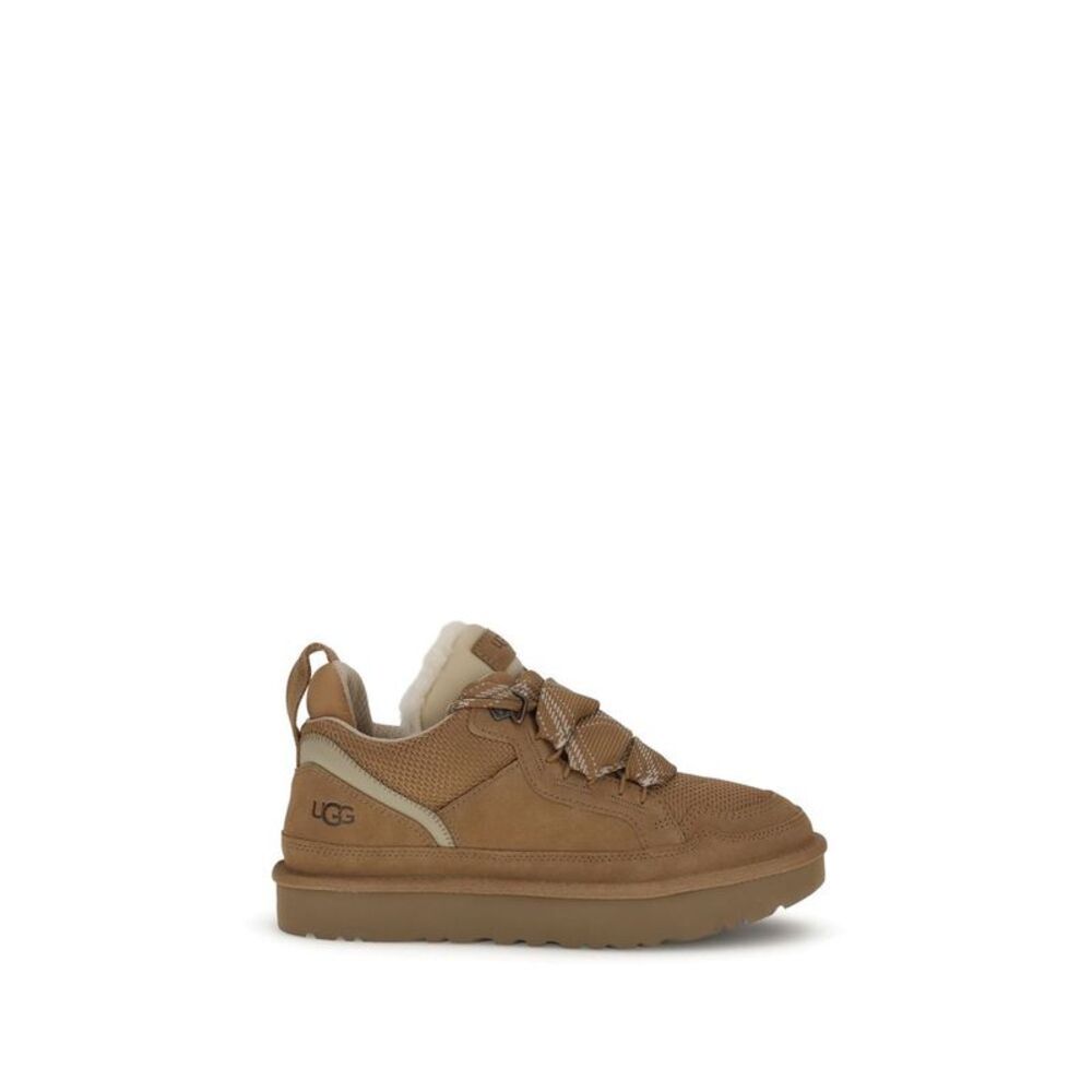 UGG Brown Leather Platform Women's Sneakers